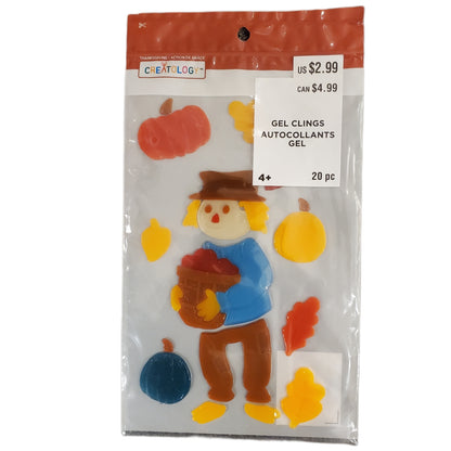 Thanksgiving Window Gel Cling Crafts for Kids "Scarecrow"
