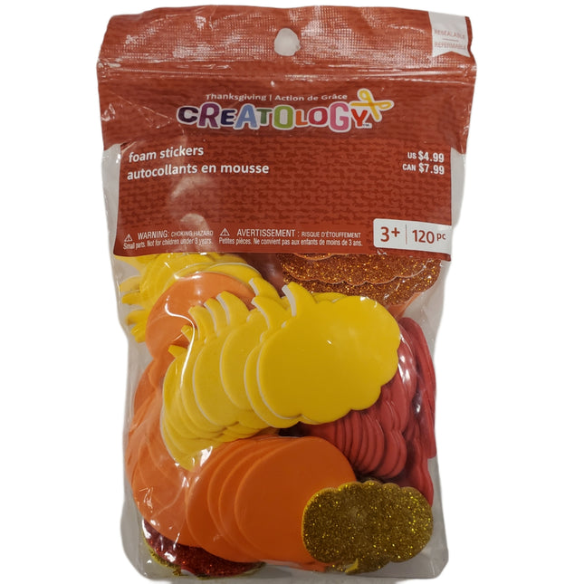PUMPKIN SHAPED STICKERS, CREATOLOGY, FOAM STICKERS, 120pc