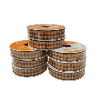 Black & Orange Check Ribbon 5/8" x 3yd for Crafts Celebrate It