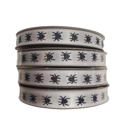 Black & White Spider Ribbon 3/8" x 4yd Celebrate It for Halloween