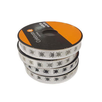 Black & White Spider Ribbon 3/8" x 4yd Celebrate It for Halloween