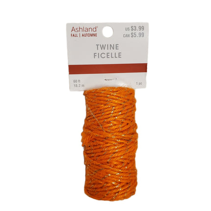 Ashland Fall Twine, Orange & Gold, 60ft