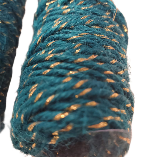 Turquoise & Gold Fall Twine 60ft by Ashland