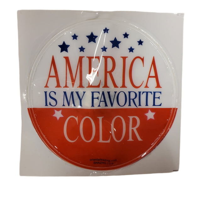 Patriotic Light Up Flashing Badge With Saying America