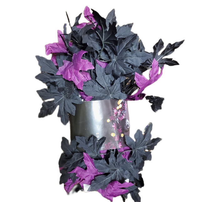 Black & Purple Maple Leaf Chain Garland - 6ft