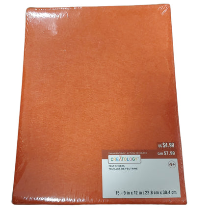 Creatology 15-pc Pumpkin Orange Felt Sheets 9x12