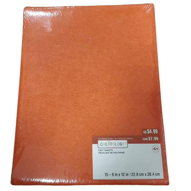 Creatology 15-pc Pumpkin Orange Felt Sheets 9x12