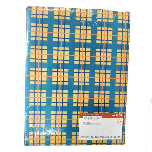 Creatology Green & Plaid Felt Sheets 9x12" - 15-pc