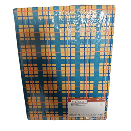 Creatology Green & Plaid Felt Sheets 9x12" - 15-pc 10 Solid 5 Printed Sheets