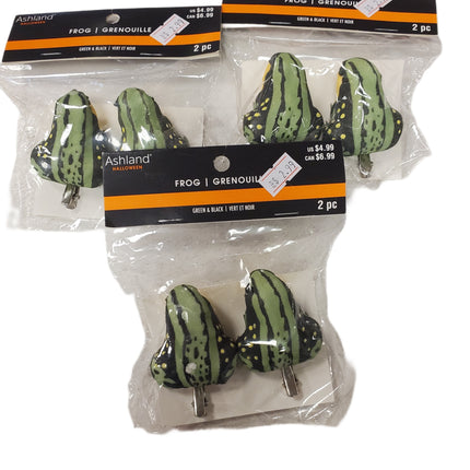 Ashland Halloween Frog Clips 2-pc Green 2 inch