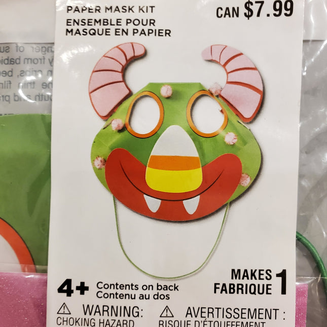 Halloween Paper Mask Craft Kit for Kids 4+
