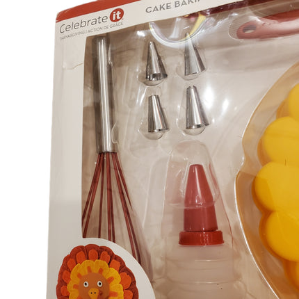 Celebrate It 9-Piece Turkey-Shaped Cake Baking & Decorating Kit