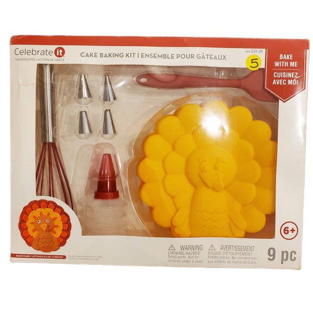 Celebrate It 9-Piece Turkey-Shaped Cake Baking & Decorating Kit