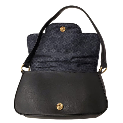 Time and Tru Women’s Shoulder Bag – Mia Black Magnetic Locks
