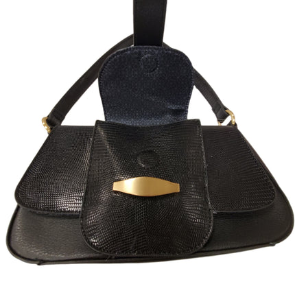 Time and Tru Women’s Shoulder Bag – Mia Black Magnetic Locks