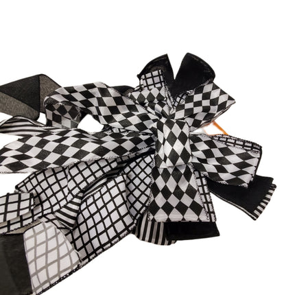 Halloween Bow 12 X 16 In Wire Rimmed Ribbon