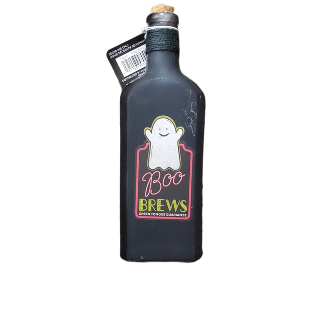 Boo Brews Ashland Glass Potion Bottle Halloween Decor 8.5"