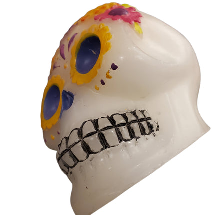 Dia de los Muertos 5" Candy Skull Unscented Candle