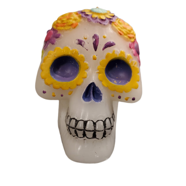 Dia de los Muertos 5" Candy Skull Unscented Candle