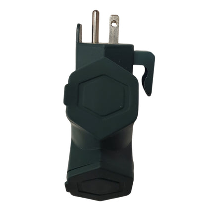 5 Way Electrical GFI Plug Adapter With Ground, Moister Covers & Hook Hanger