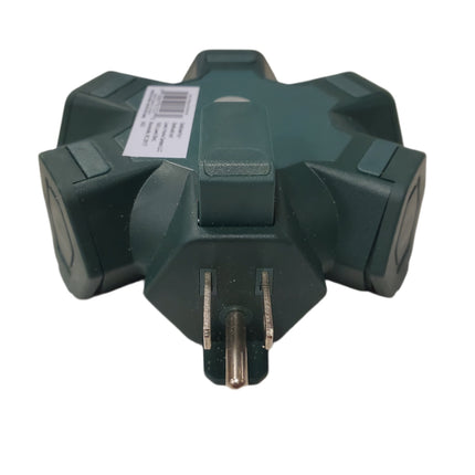 5 Way Electrical GFI Plug Adapter With Ground, Moister Covers & Hook Hanger