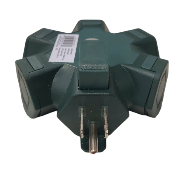 5 Way Electrical GFI Plug Adapter With Ground, Moister Covers & Hook Hanger