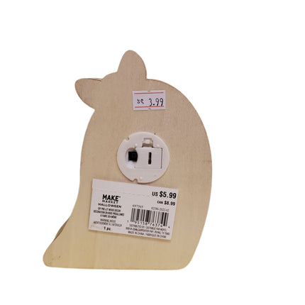 MAKE MARKET, DIY Wood Light Up HALLOWEEN Ghost, DIA DE LOS MUERTOS, 6 X 5 in
