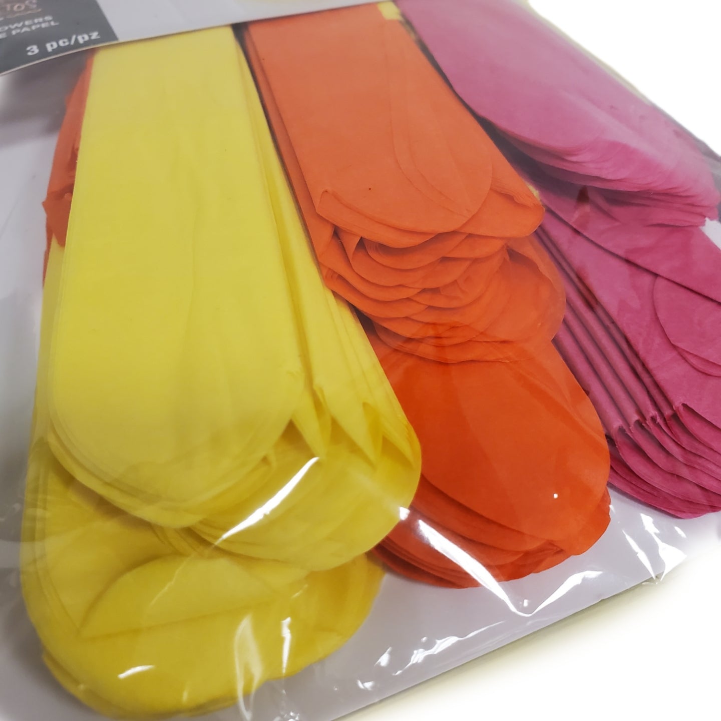 Ashland Dia De Los Muertos Paper Flowers 3-pc 14" Yellow, 12" Orange 10" Hot Pink