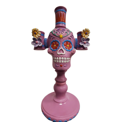 Ashland Dia De Los Muertos Halloween Candle Holder Purple 11 in