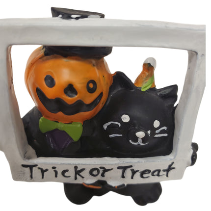 Ashland Halloween Mini Decoration Cat & Jack-O-Lantern with Photo Frame