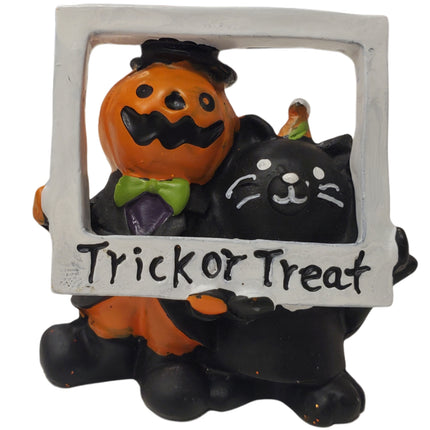 Ashland Halloween Mini Decoration Cat & Jack-O-Lantern with Photo Frame