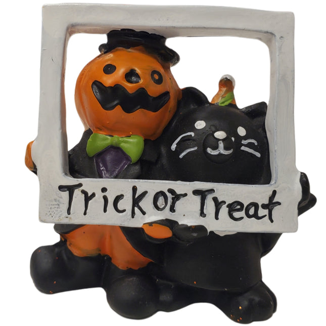 Ashland Halloween Mini Decoration Cat & Jack-O-Lantern with Photo Frame