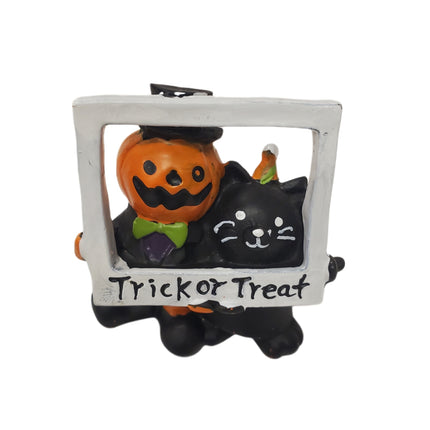 Ashland Halloween Mini Decoration Cat & Jack-O-Lantern with Photo Frame