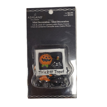 Ashland Halloween Mini Decoration Cat & Jack-O-Lantern with Photo Frame