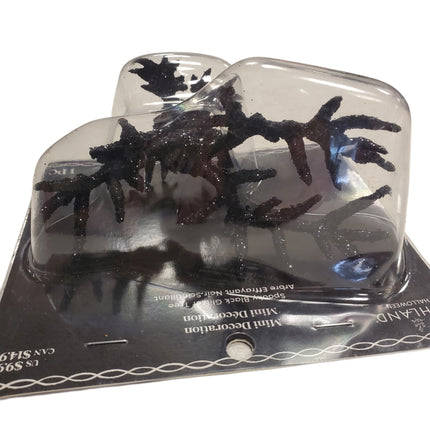 Ashland Halloween Mini Decorations Spooky Black Glitter Tree