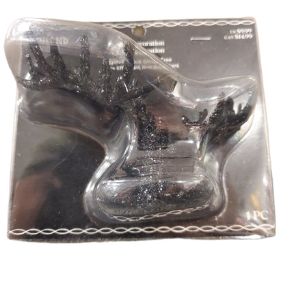 Ashland Halloween Mini Decorations Spooky Black Glitter Tree