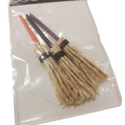 Ashland Halloween Mini Decorations Witch's Brooms 3-pc