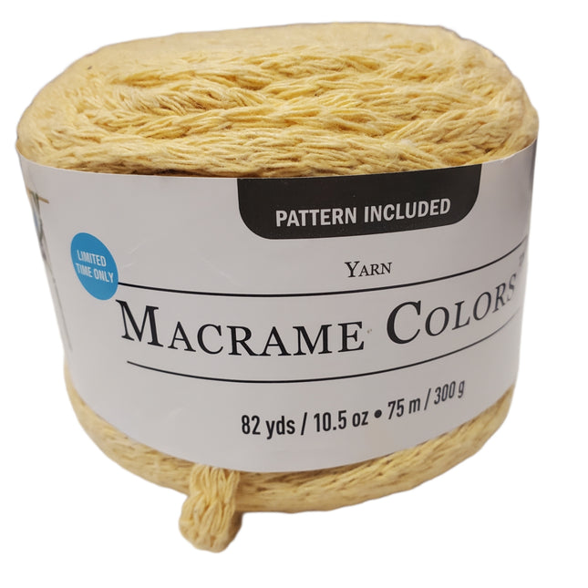 Macrame Colors Yarn 82 Yards 10.5 oz Loops & Threads CD-02 Yellow