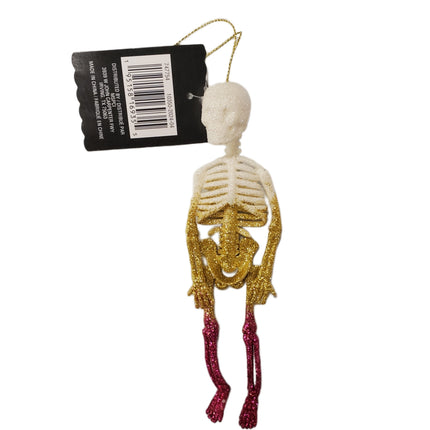 Ashland Halloween Wall Decor Hippie Hollow Glitter Skeleton 8 in