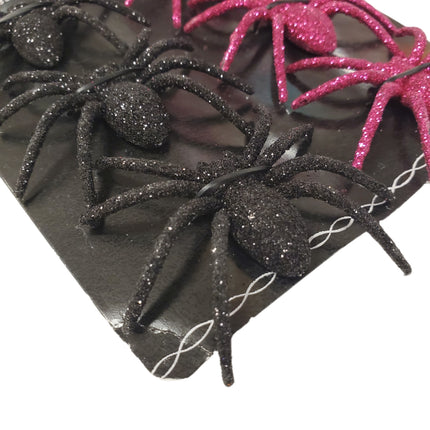 Ashland Halloween Glitter Spiders 6-pc Pink & Black