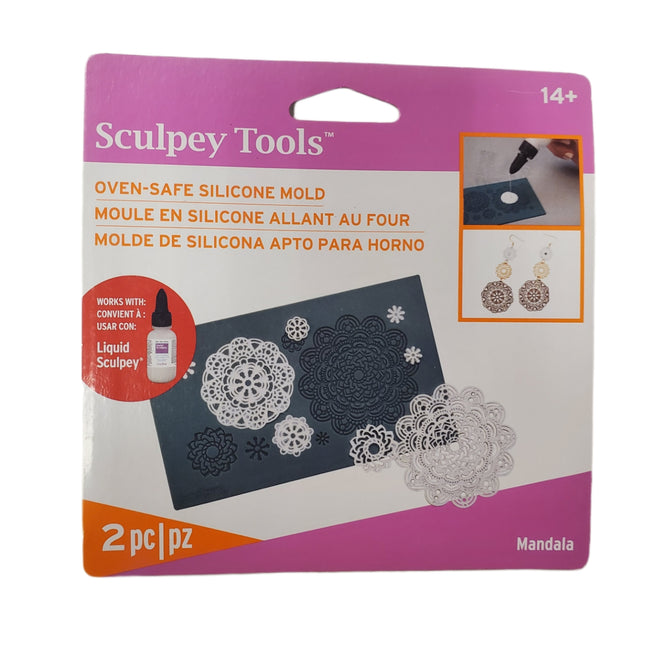 Sculpey Tool, Oven-Safe Silicone Mold, 2 pc, Squeegee Included