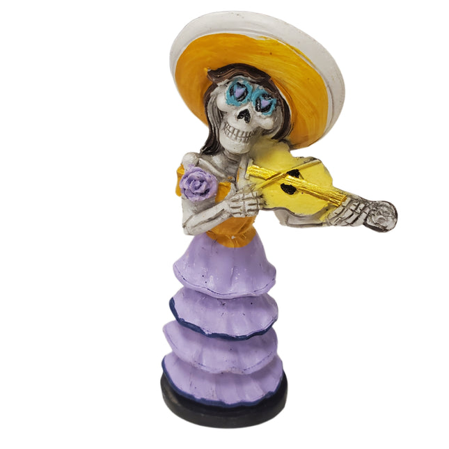 Ashland Dia de los Muertos Tabletop Decor Figurine 5 X 1.5 in Guitar Girl