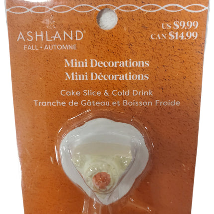 Ashland Fall Mini Decorations Cake Slice & Cold Drink