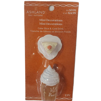 Ashland Fall Mini Decorations Cake Slice & Cold Drink
