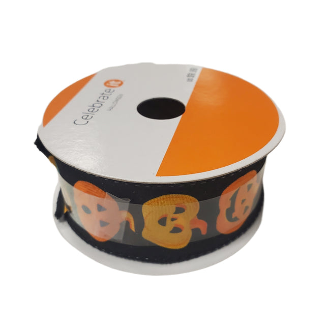 Celebrate It Wired Ribbon Halloween Pumpkins 1.5 in X 25 ft