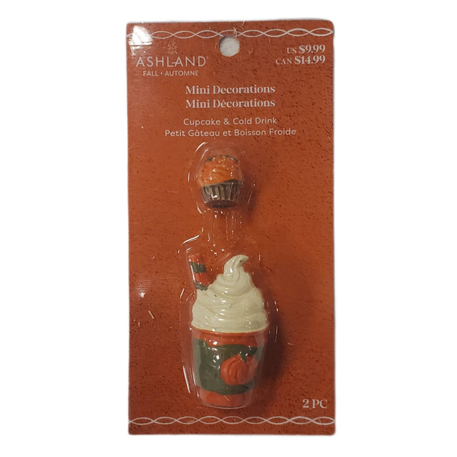 Ashland Fall Mini Decorations Cupcake & Cold Drink