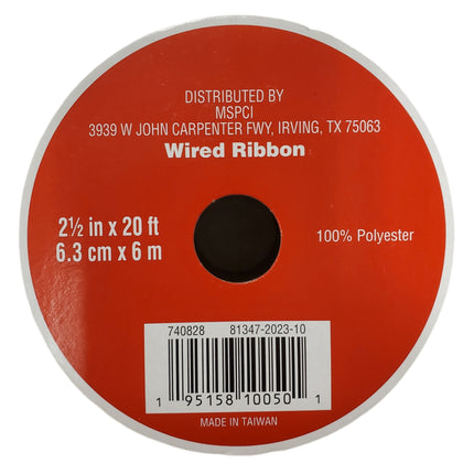 Ribbon, Wired, 2.5 in X 20 ft, Red White Blue Fireworks