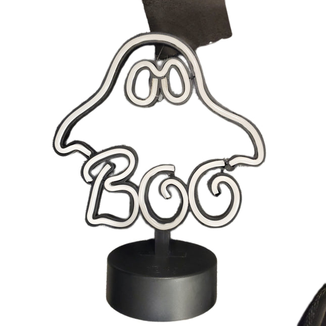 Ashland Halloween Neon Icon Light Ghost Shaped Orange & White 9 in