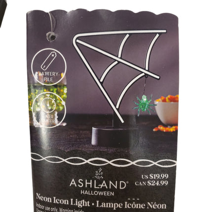 Ashland Halloween Neon Icon Light Spider Web 9.5 in