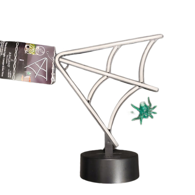 Ashland Halloween Neon Icon Light Spider Web 9.5 in